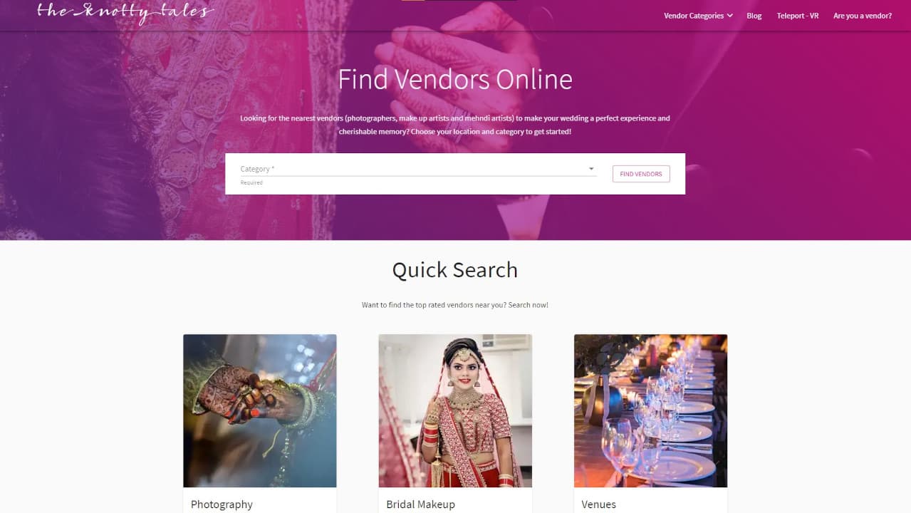 Large screenshot of landing page